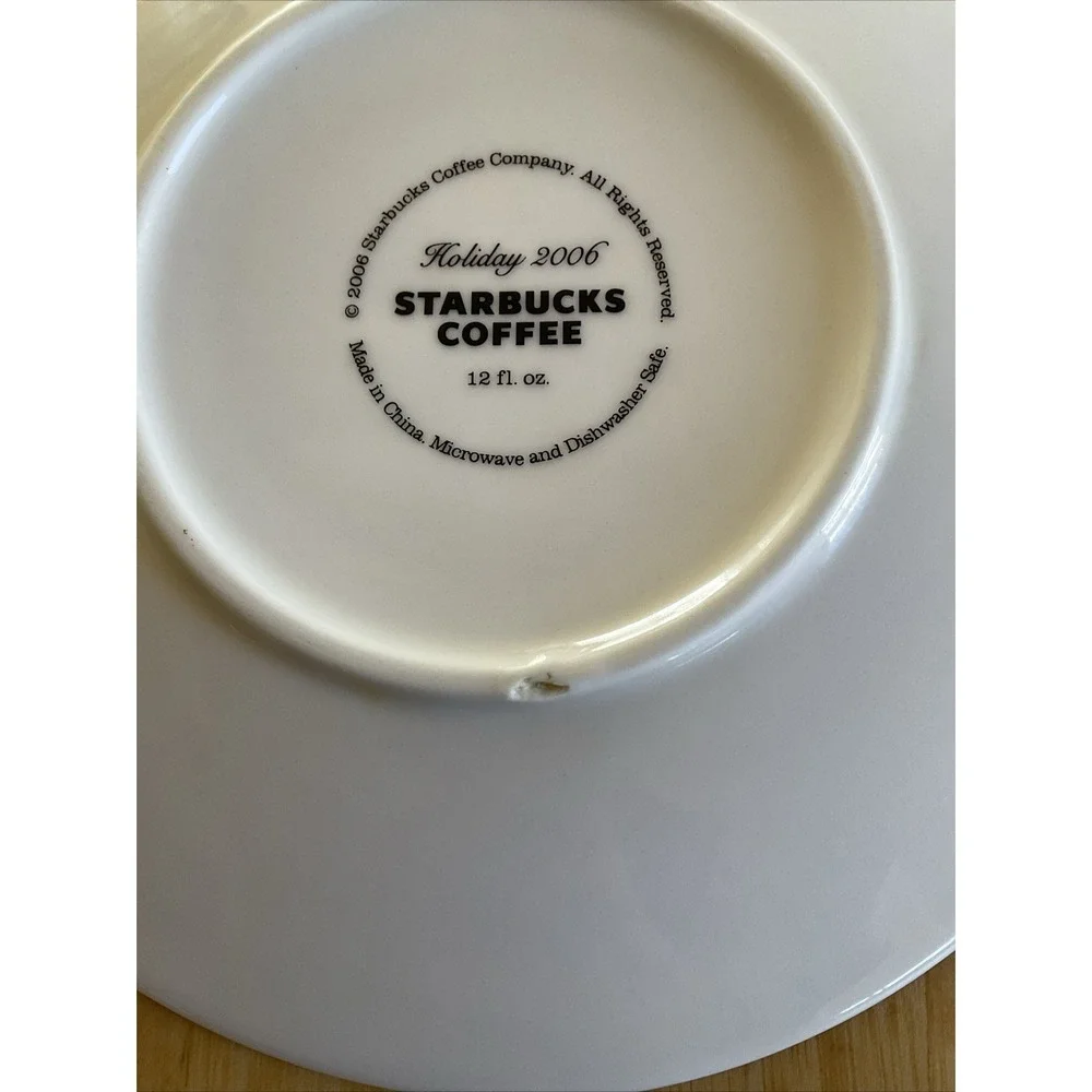 Starbucks Coffee Company Red Holiday 6.5 Inch‎ Saucer Plate Christmas Tree 2006